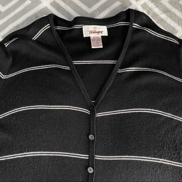Worthington Vintage Striped Button Up Sweater - Picture 5 of 16